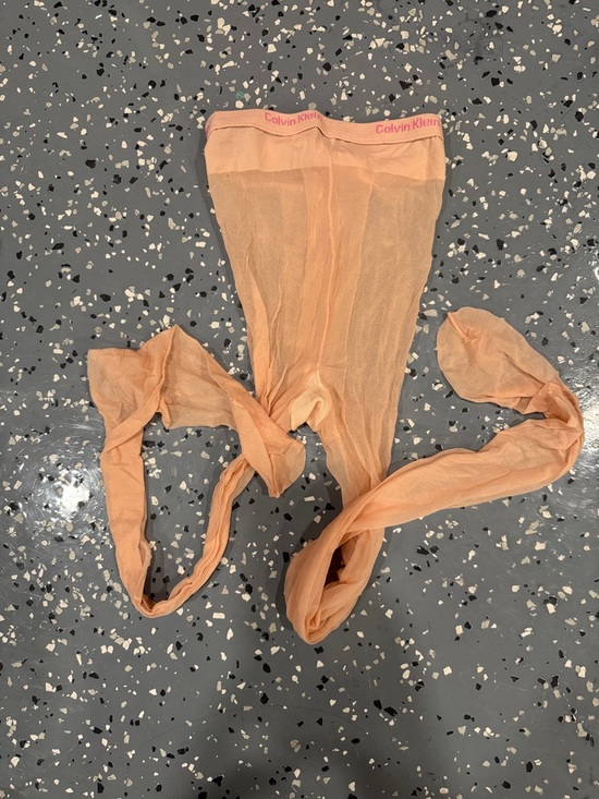 Calvin Klein Other - Calvin Klein Sheer Peach Nude Tights with Logo Waistband